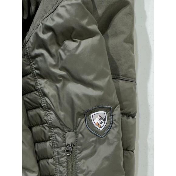 Kuhl Projekt Spyfire Puffer Jacket Size Large Dark Moss Green Goose Down READ - Picture 3 of 12